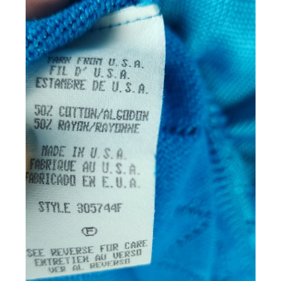 Carol Little Knitwear Sweater Women Med Cotton/Rayon Bright Blue 305744F - Picture 8 of 8